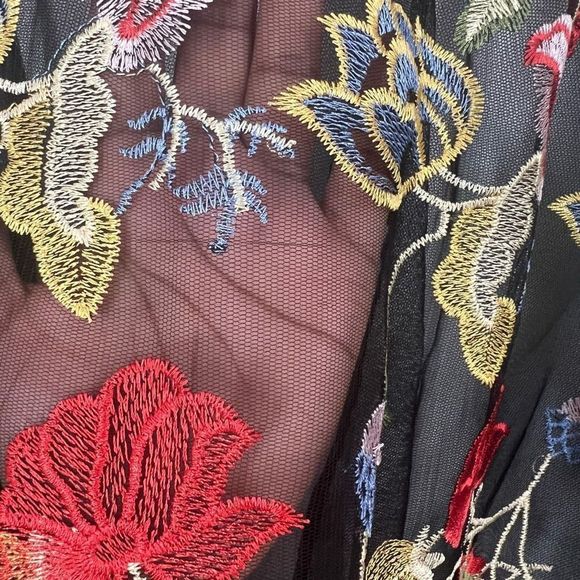 Impulsive Sheer Embroidered Floral Top - Picture 8 of 11